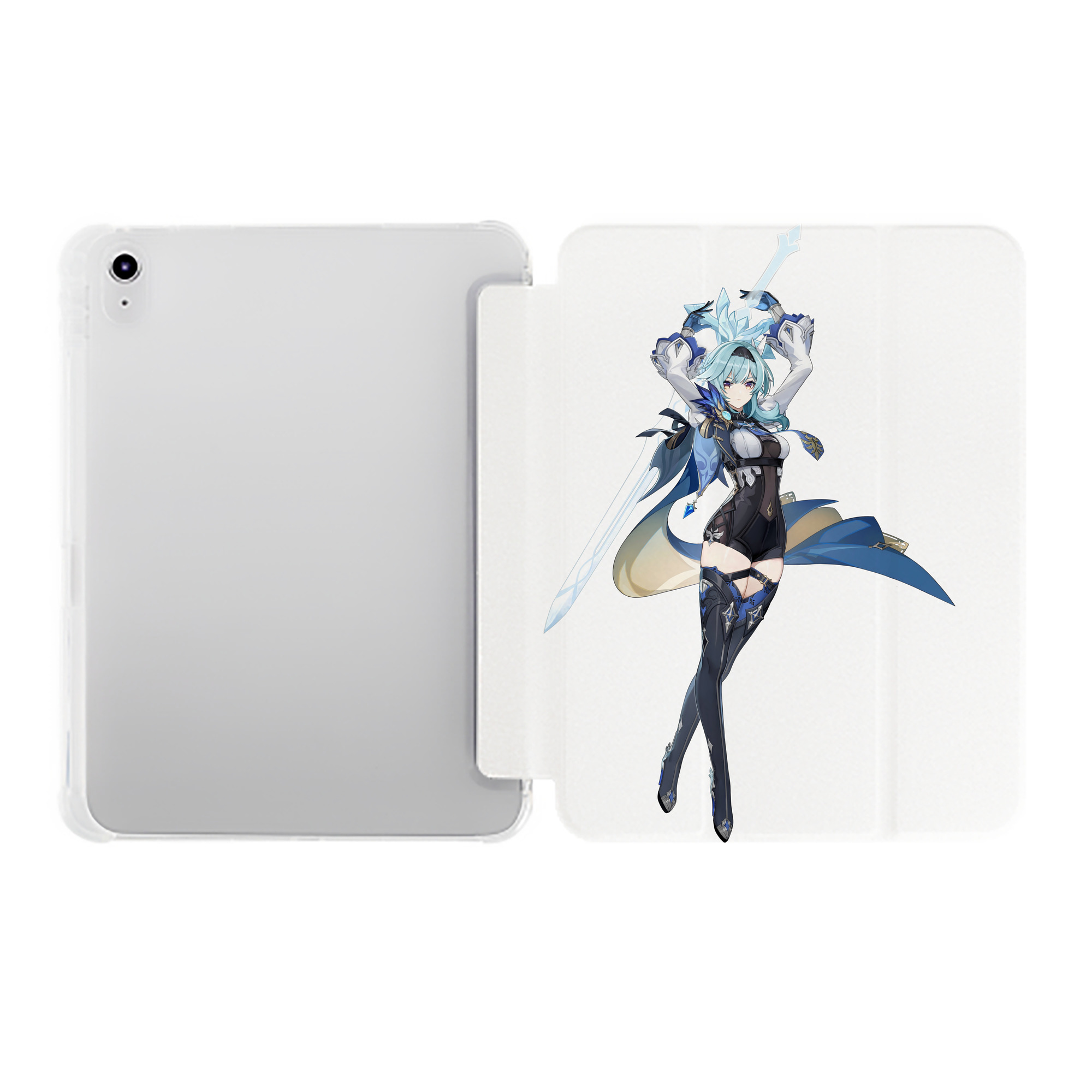 げんし神 优菈 ゆうら genshin Yūra IPad ケース ペン収納付き 三つ折りスタンド PUレザー×シリコン 対応機種9.5/10.5/10.9インチ